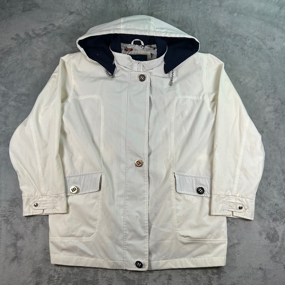 Mackintosh New England White Hooded Jacket Nautical Lining Womens Medium